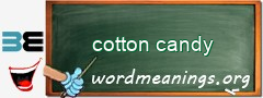 WordMeaning blackboard for cotton candy